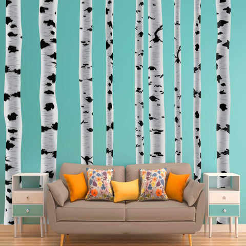 VWAQ Birch Trees Wall Decals - Forest Stickers Peel and Stick Removable and Reusable 9 Large PCS - HOL27 - VWAQ Vinyl Wall Art Quotes and Prints