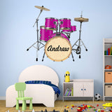 VWAQ Custom Drum Set Wall Sticker - Personalized Decal Music Kids Musician Decor - HOL29 - VWAQ Vinyl Wall Art Quotes and Prints