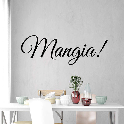 VWAQ Mangia Wall Decal - Eat Kitchen Sticker - Italian Quotes Decor - VWAQ Vinyl Wall Art Quotes and Prints