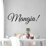 VWAQ Mangia Wall Decal - Eat Kitchen Sticker - Italian Quotes Decor - VWAQ Vinyl Wall Art Quotes and Prints