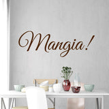 VWAQ Mangia Wall Decal - Eat Kitchen Sticker - Italian Quotes Decor - VWAQ Vinyl Wall Art Quotes and Prints