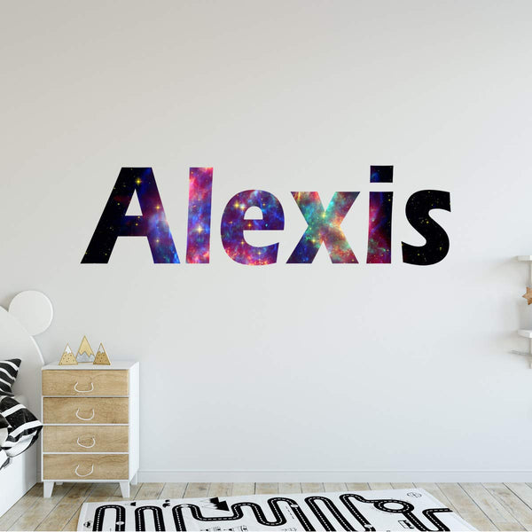 VWAQ Galaxy Name Wall Decal with Personalized Name Horizontal Letters - GN16 - VWAQ Vinyl Wall Art Quotes and Prints