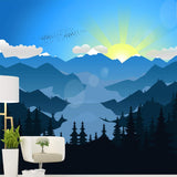 VWAQ Mountains Wall Mural Nursery Self Adhesive Wallpaper Peel and Stick - HOL36 - VWAQ Vinyl Wall Art Quotes and Prints