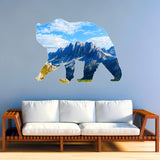 VWAQ Mountain Landscape Wall Art - Grizzly Bear Animal Decal Peel and Stick - SC03 - VWAQ Vinyl Wall Art Quotes and Prints