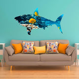VWAQ Coral Reef Great White Shark Wall Decal - Peel and Stick Ocean Sticker - SC08 - VWAQ Vinyl Wall Art Quotes and Prints