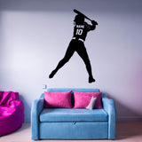 VWAQ Custom Softball Wall Decal with Name and Jersey Number - Personalized Sports Girls Room Decor - CS18 - VWAQ Vinyl Wall Art Quotes and Prints