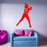 VWAQ Custom Softball Wall Decal with Name and Jersey Number - Personalized Sports Girls Room Decor - CS18 - VWAQ Vinyl Wall Art Quotes and Prints