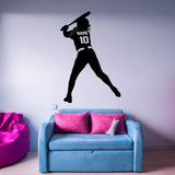 VWAQ Custom Softball Wall Decal with Name and Jersey Number - Personalized Sports Girls Room Decor - CS18 - VWAQ Vinyl Wall Art Quotes and Prints