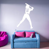 VWAQ Custom Softball Wall Decal with Name and Jersey Number - Personalized Sports Girls Room Decor - CS18 - VWAQ Vinyl Wall Art Quotes and Prints