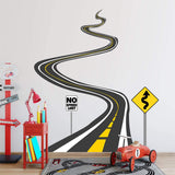 Winding Road Wall Decals with Street Signs Stickers - Peel and Stick Kids Room Fun Decor VWAQ - HOL43