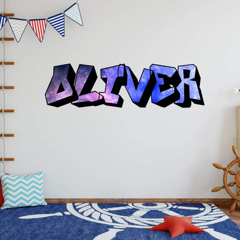 VWAQ Graffiti Galaxy Personalized Name Wall Decal - Custom Hip Hop Sticker - GN33 