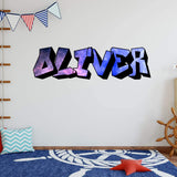 Graffiti Galaxy Personalized Name Wall Decal - Custom Hip Hop Sticker VWAQ - GN33