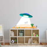 UFO Wall Decal Alien Abduction Sticker Peel and Stick Kids Room Decor VWAQ - PAS34