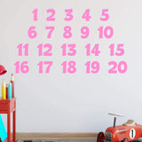 Numbers Wall Decals for Kids Classroom Educational Vinyl Stickers VWAQ