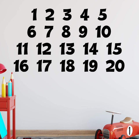 VWAQ Numbers Wall Decals for Kids Classroom Educational Vinyl Stickers 