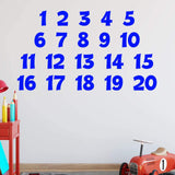 Numbers Wall Decals for Kids Classroom Educational Vinyl Stickers VWAQ