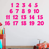 Numbers Wall Decals for Kids Classroom Educational Vinyl Stickers VWAQ