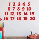 Numbers Wall Decals for Kids Classroom Educational Vinyl Stickers VWAQ