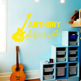 Custom Guitar Wall Sticker - Music Room Decal - Personalized Name Decor VWAQ - CS20