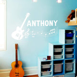 Custom Guitar Wall Sticker - Music Room Decal - Personalized Name Decor VWAQ - CS20