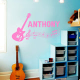 Custom Guitar Wall Sticker - Music Room Decal - Personalized Name Decor VWAQ - CS20