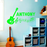 Custom Guitar Wall Sticker - Music Room Decal - Personalized Name Decor VWAQ - CS20