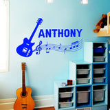 Custom Guitar Wall Sticker - Music Room Decal - Personalized Name Decor VWAQ - CS20