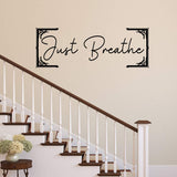 VWAQ Just Breathe Wall Decal Relaxing Quotes Inspirational Vinyl Lettering 