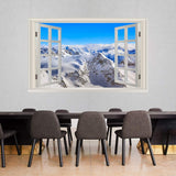 Snow Mountain Range Wall Mural Sticker - Winter Wall Art Decal 3D Window View VWAQ - NWT17