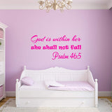 VWAQ God is Within Her She Shall Not Fall Wall Decal Psalm 46:5 Christian Bible Sticker Decor for Girls Room