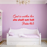 VWAQ God is Within Her She Shall Not Fall Wall Decal Psalm 46:5 Christian Bible Sticker Decor for Girls Room