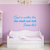 VWAQ God is Within Her She Shall Not Fall Wall Decal Psalm 46:5 Christian Bible Sticker Decor for Girls Room