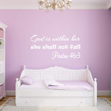 VWAQ God is Within Her She Shall Not Fall Wall Decal Psalm 46:5 Christian Bible Sticker Decor for Girls Room