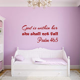 VWAQ God is Within Her She Shall Not Fall Wall Decal Psalm 46:5 Christian Bible Sticker Decor for Girls Room