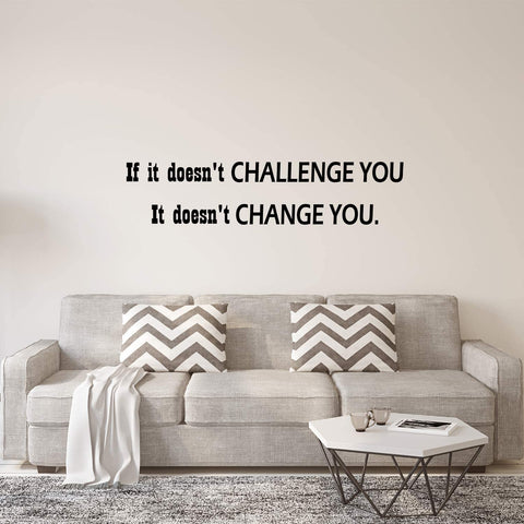 VWAQ If It Doesn't Challenge You It Doesn't Change You Wall Decal Inspirational Classroom Quotes 