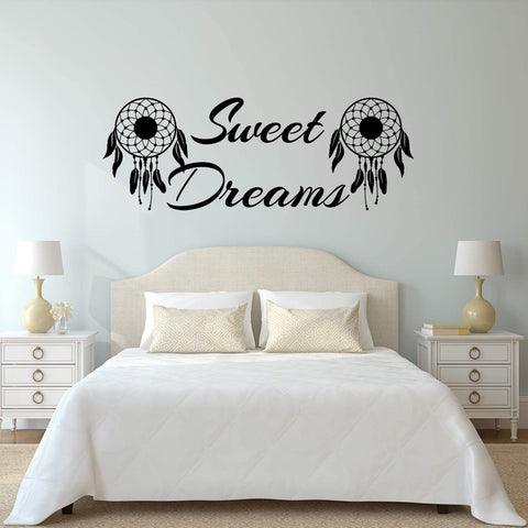 VWAQ Sweet Dreams Wall Decal Nursery - Dream Catcher Decor Kids Night Time Sticker 