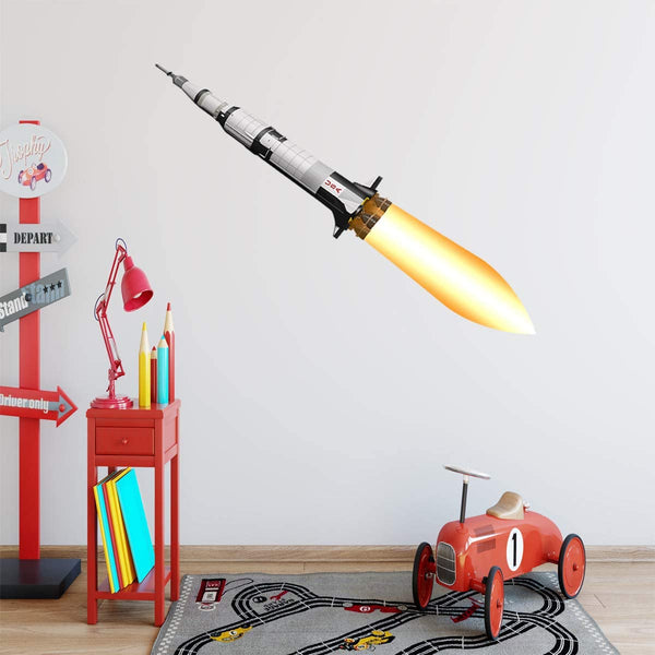 VWAQ Spaceship Wall Decal for Kids Rooms Space Rocket Ship Peel and Stick Sticker - NA10 
