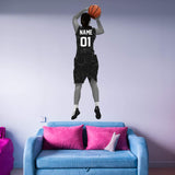 Custom Girl Basketball Player Wall Decal - Personalized Name Sports Wall Sticker Peel and Stick VWAQ - HOL50