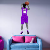 Custom Girl Basketball Player Wall Decal - Personalized Name Sports Wall Sticker Peel and Stick VWAQ - HOL50