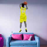Custom Girl Basketball Player Wall Decal - Personalized Name Sports Wall Sticker Peel and Stick VWAQ - HOL50
