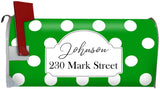 Personalized Polka Dot Mailbox Cover Magnetic - Custom Address Mailbox Wrap VWAQ - PMBM9