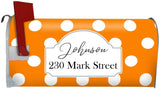 Personalized Polka Dot Mailbox Cover Magnetic - Custom Address Mailbox Wrap VWAQ - PMBM9