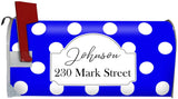 VWAQ Personalized Polka Dot Mailbox Cover Magnetic - Custom Address Mailbox Wrap - PMBM9 