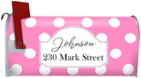 Personalized Polka Dot Mailbox Cover Magnetic - Custom Address Mailbox Wrap VWAQ - PMBM9