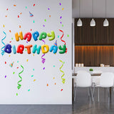 VWAQ Happy Birthday Wall Decals Party Set Stickers - Peel and Stick Removable - NA13