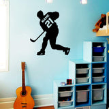 VWAQ Hockey Player Wall Decal Personalized - Custom Name Sports Wall Sticker for Boys Room - CS23 
