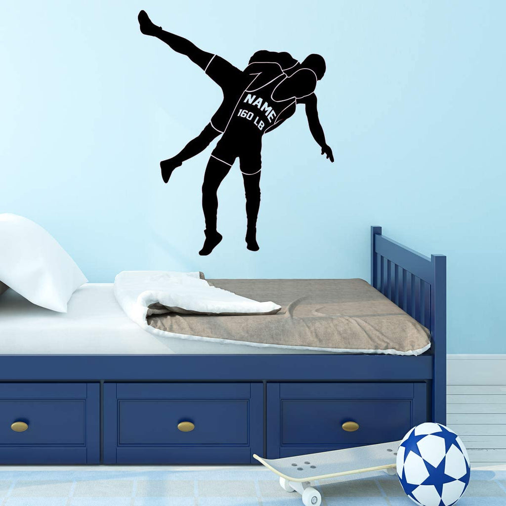 Wrestling Wall Sticker Custom Boys Room Decor Personalized Sports Decal VWAQ CS25