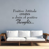 VWAQ Positive Attitude Creates a Chain of Positive Thought Vinyl Wall Decal Uplifting Positivity Quotes 