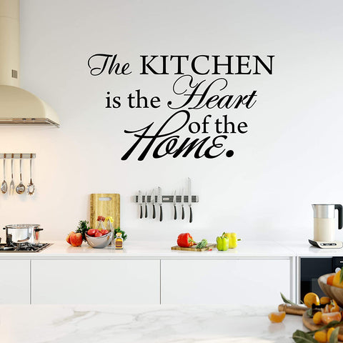 VWAQ The Kitchen is The Heart of The Home Wall Decal Sticker Decor - Dining Room Vinyl Wall Sayings 