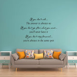 If You Don't Ask The Answer is Always No Vinyl Wall Decal Inspirational Quotes Positive Stickers Encouraging Sayings VWAQ